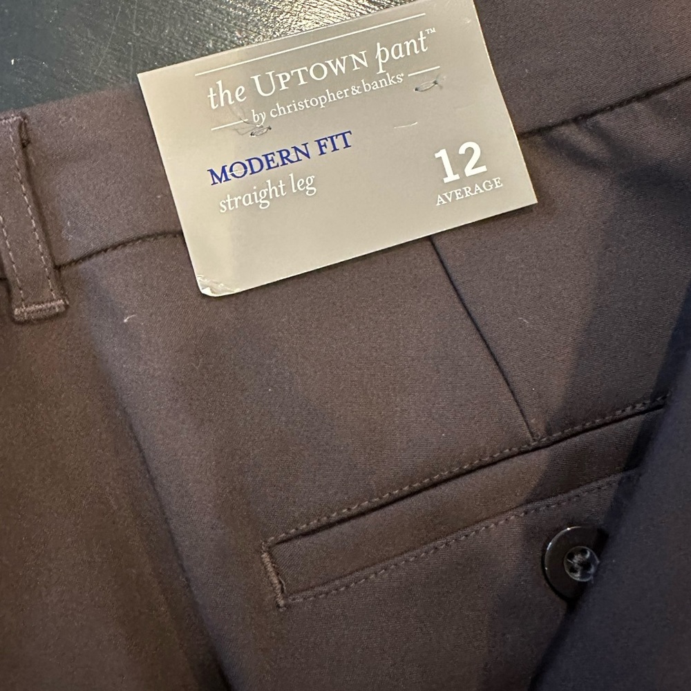 Christopher & Banks uptown pant brown size 12 new